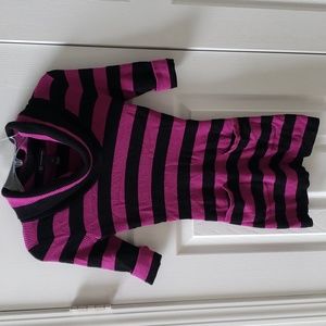 INC Cowl Neck Short Sleeve Striped Sweater Size XS